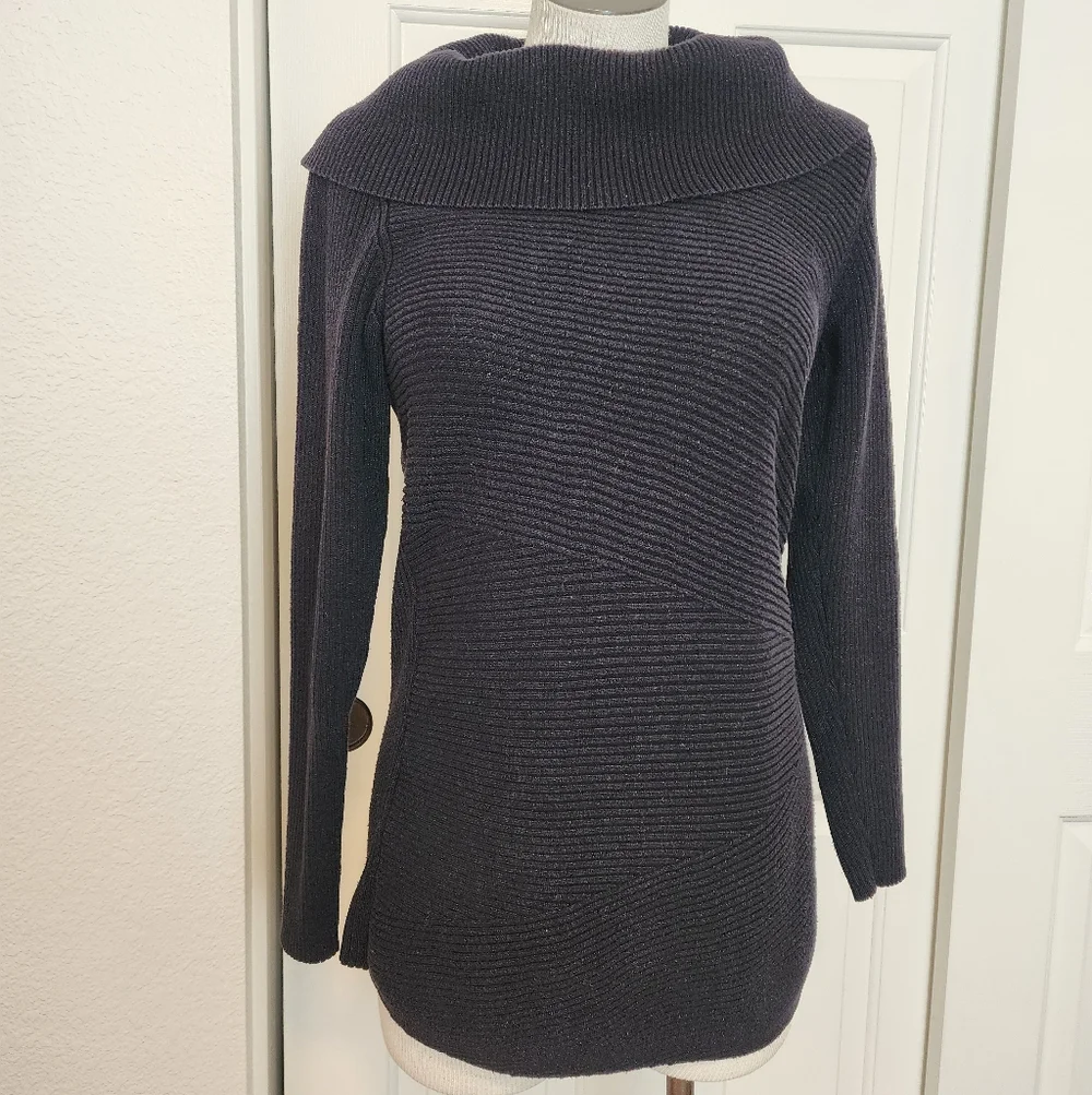 Alfani Black Sparkle Cowl Neck Women's  Sweater Size M